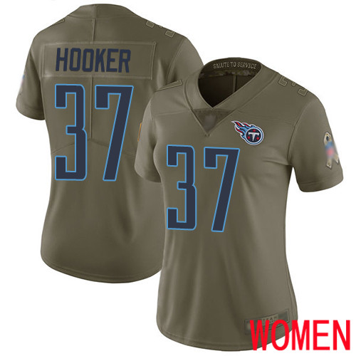Tennessee Titans Limited Olive Women Amani Hooker Jersey NFL Football #37 2017 Salute to Service->tennessee titans->NFL Jersey